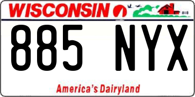WI license plate 885NYX