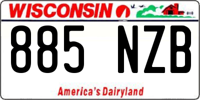 WI license plate 885NZB