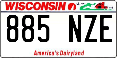 WI license plate 885NZE