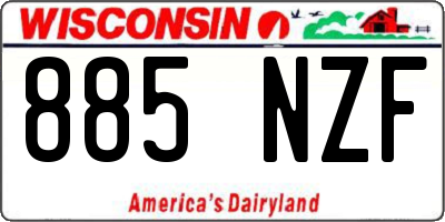 WI license plate 885NZF