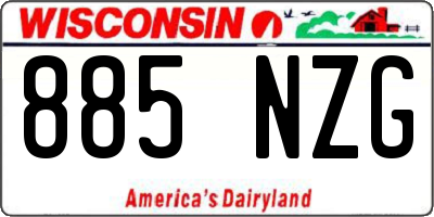 WI license plate 885NZG