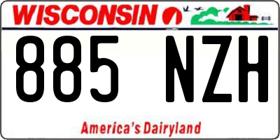 WI license plate 885NZH