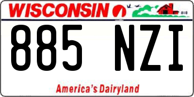WI license plate 885NZI