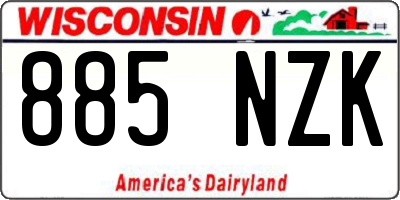 WI license plate 885NZK