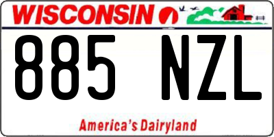 WI license plate 885NZL