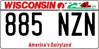 WI license plate 885NZN