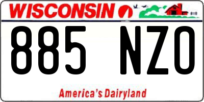 WI license plate 885NZO