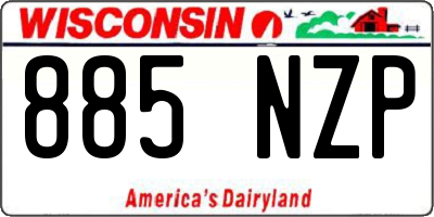 WI license plate 885NZP