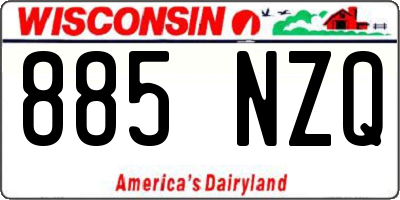 WI license plate 885NZQ