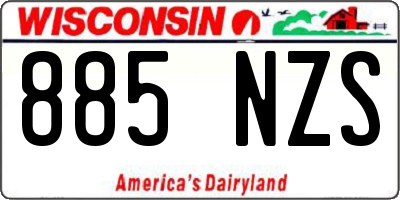 WI license plate 885NZS
