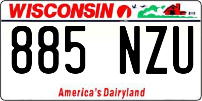 WI license plate 885NZU