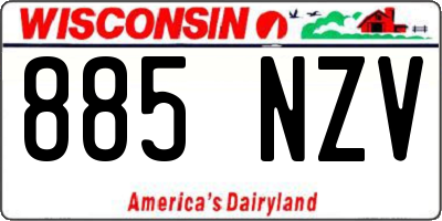 WI license plate 885NZV