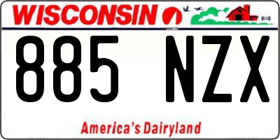 WI license plate 885NZX