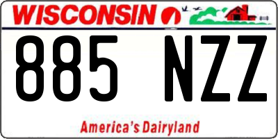 WI license plate 885NZZ