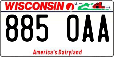 WI license plate 885OAA