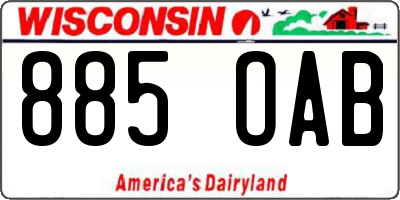 WI license plate 885OAB