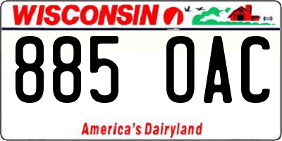 WI license plate 885OAC