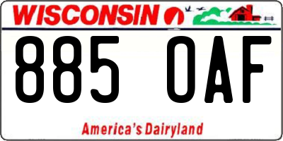 WI license plate 885OAF