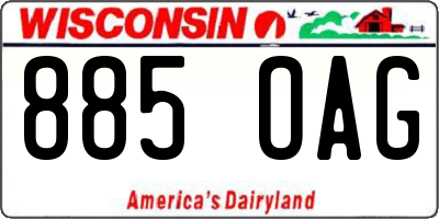 WI license plate 885OAG