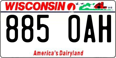 WI license plate 885OAH