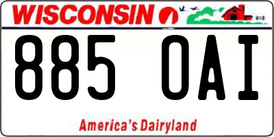 WI license plate 885OAI