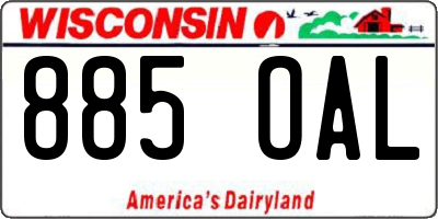 WI license plate 885OAL