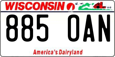 WI license plate 885OAN