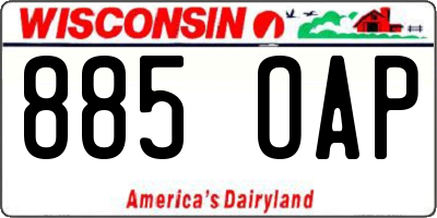 WI license plate 885OAP