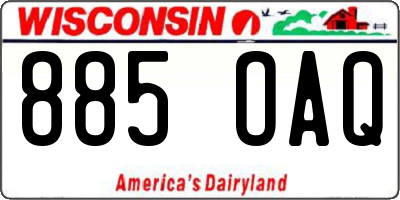 WI license plate 885OAQ