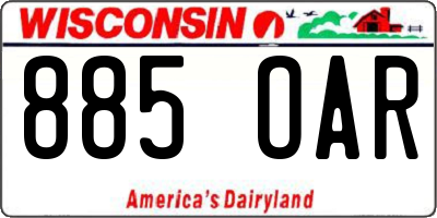 WI license plate 885OAR