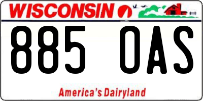 WI license plate 885OAS