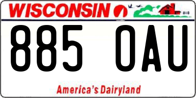 WI license plate 885OAU