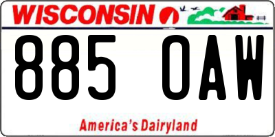 WI license plate 885OAW