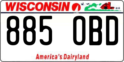WI license plate 885OBD