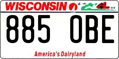 WI license plate 885OBE