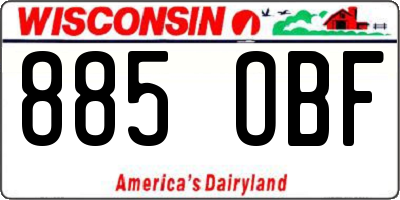WI license plate 885OBF
