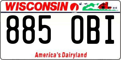 WI license plate 885OBI