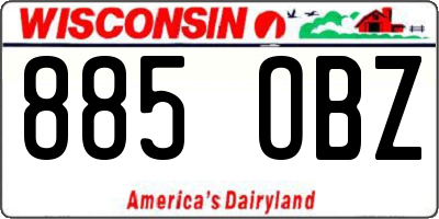 WI license plate 885OBZ