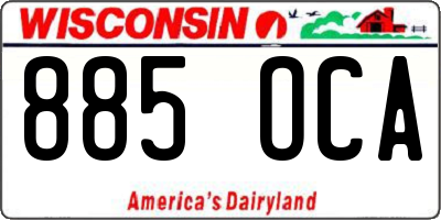 WI license plate 885OCA