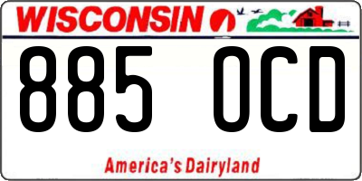 WI license plate 885OCD