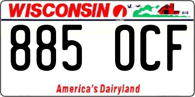 WI license plate 885OCF