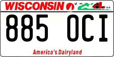 WI license plate 885OCI