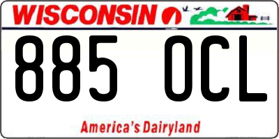 WI license plate 885OCL