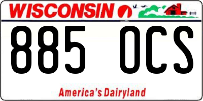 WI license plate 885OCS