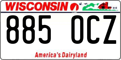 WI license plate 885OCZ
