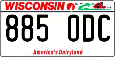 WI license plate 885ODC