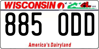 WI license plate 885ODD