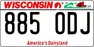 WI license plate 885ODJ