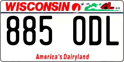 WI license plate 885ODL