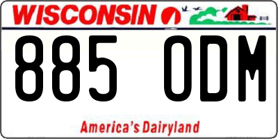 WI license plate 885ODM